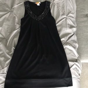 Black dress with beaded neckline